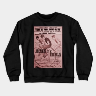 Vintage French Cycling Remixed Sepia Crewneck Sweatshirt